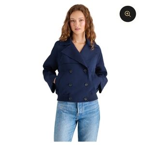 NWT Steve Madden Women's Navy Double-Breasted Marvis Jacket Stitch Fix Trench